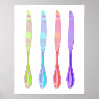 Poster Arte em cozinha de quatro knives