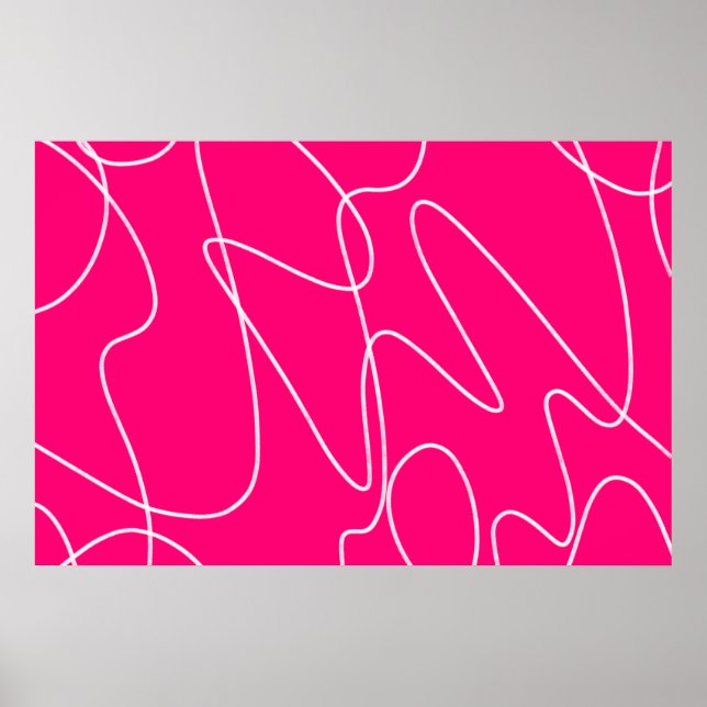 Poster Arte em linha rosa quente (Frente)