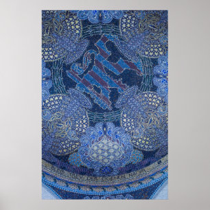 Poster Arte em Mosaico Ornamentado Azul, Alemanha