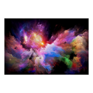Póster arte em nuvem abstrata vibrante surreal de Slipper