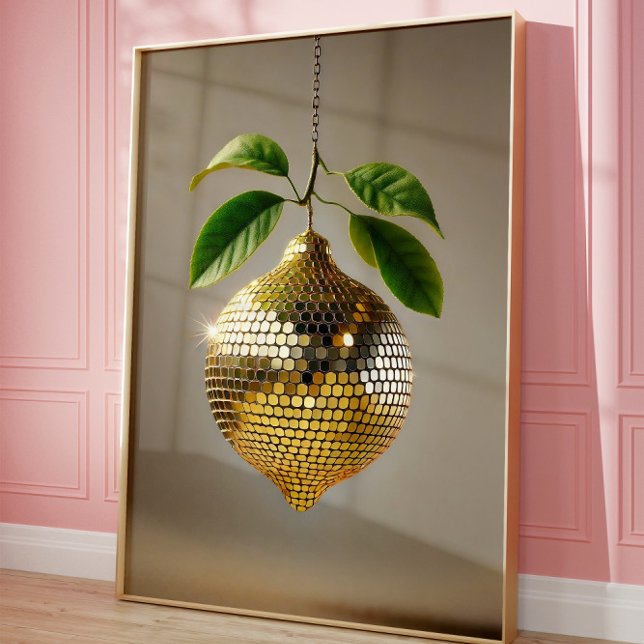 Poster Arte em Parede Disco Lemon, Pop estética (Disco Ball)