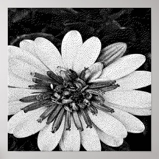 Poster arte em pixéis preto e branco