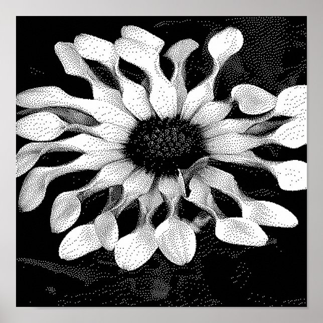 Poster arte em pixéis preto e branco (Frente)