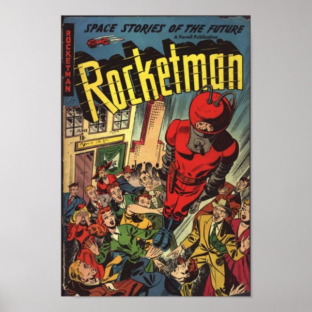 Póster Arte em quadrinhos de idade ouro - Rocketman (Frente)