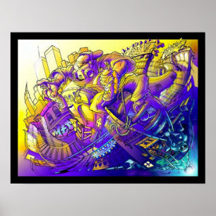 Póster arte em uma lata