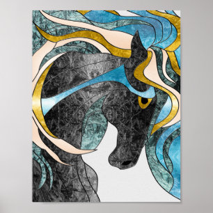 Poster Arte em Vidro abstrato - Equídeo Moderno
