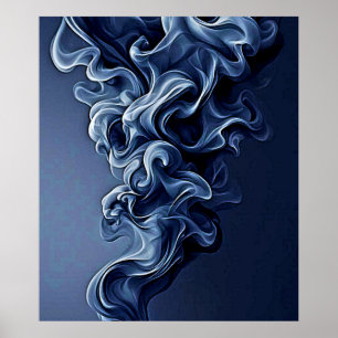 Poster Arte Emocional Azul Fumada