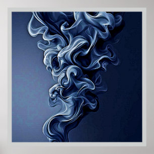 Poster Arte Emocional Azul Fumada