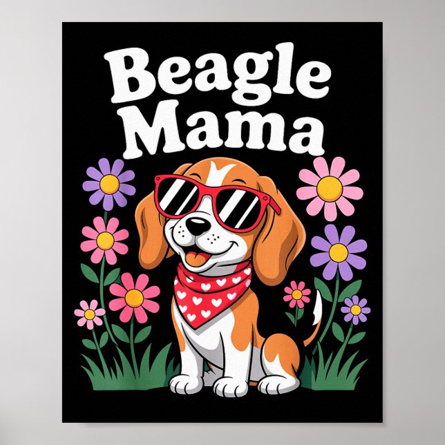 Poster Arte engraçada de Beagle para mulheres meninas mãe (Frente)