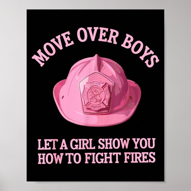 Poster Arte engraçada de bombeiro para mulheres meninas b (Frente)