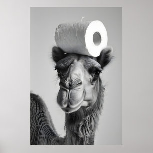Poster Arte engraçada de camelo para banheiro, humor de p