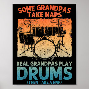 Poster Arte Engraçada De Drummer Para O Vovô Men Drumline