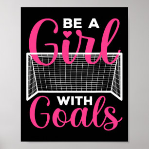 Poster Arte engraçada de futebol para meninas adolescente