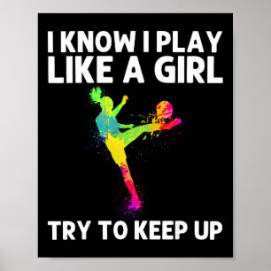 Poster Arte engraçada de futebol para mulheres Jogadoras 