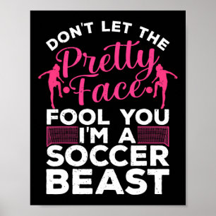 Poster Arte engraçada de futebol para mulheres Jogadoras 