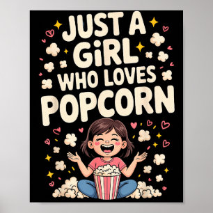 Poster Arte engraçada de Pcorn para mulheres meninas Kid