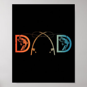 Poster Arte engraçada de pesca para pai homens Dia dos Pa