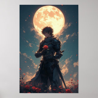 Poster Arte Épica do Cavaleiro ao Luar