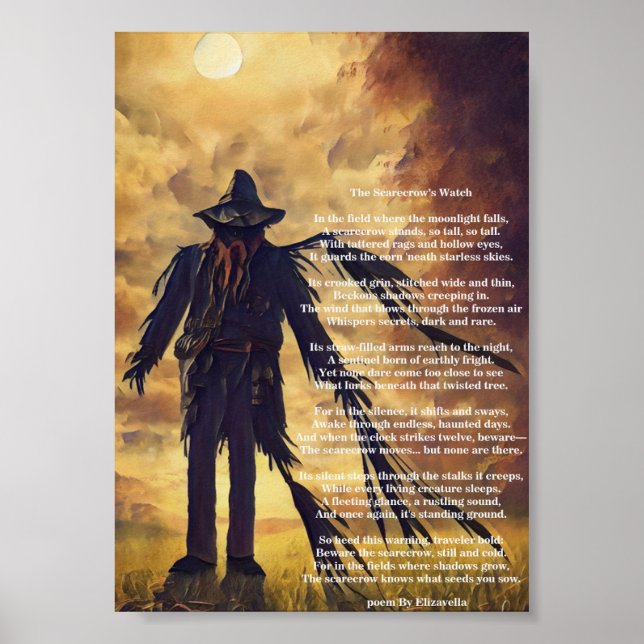 Poster Arte escarlate escura e poema (Frente)