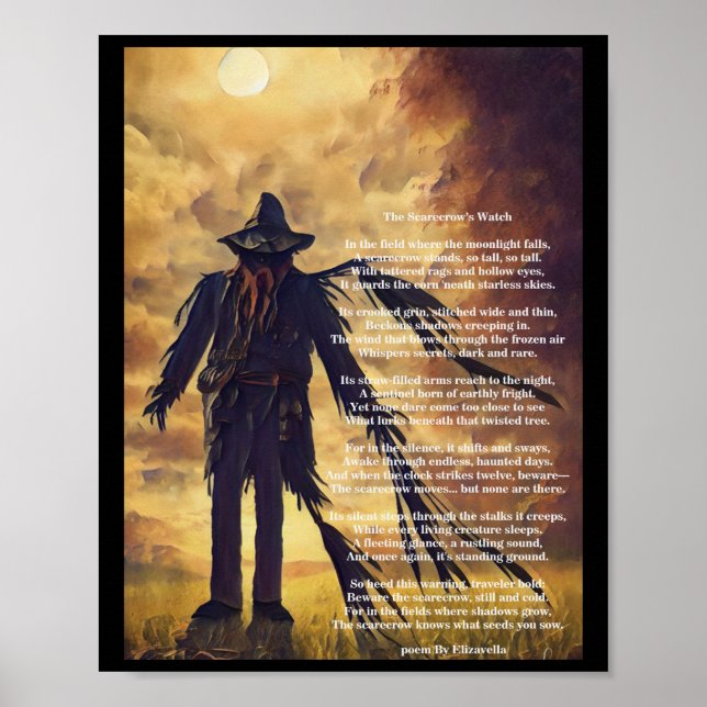 Poster Arte escarlate escura e poema (Frente)