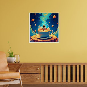 Poster Arte Espacial Café Astronauta