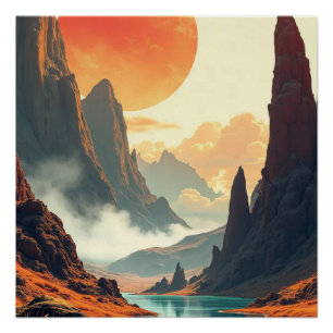 Póster Arte espacial exclusiva para casa, escritório e ed