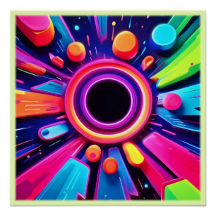 Póster Arte Espacial Neon Vortex