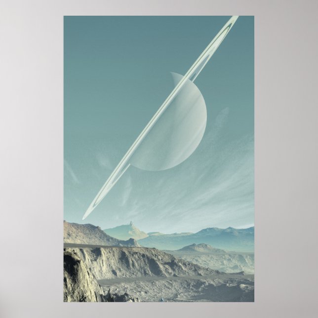 Poster Arte espacial Saturno (Frente)