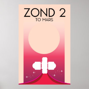 Poster Arte espacial Zond 2.