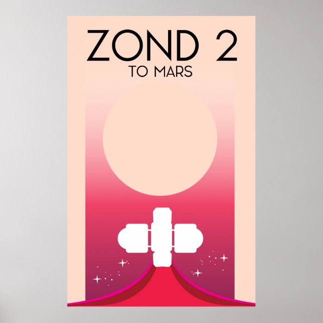 Poster Arte Espacial Zond 2. (Frente)