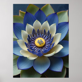 Poster Arte Espiritual da Flor Azul Lotus