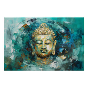 Póster Arte Espiritual Tranquilo Buda Aura