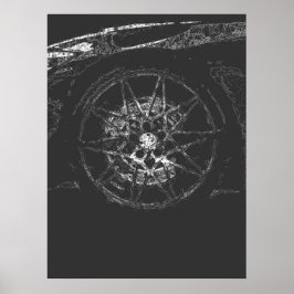 Poster Arte estética da linha da jante do abstrato