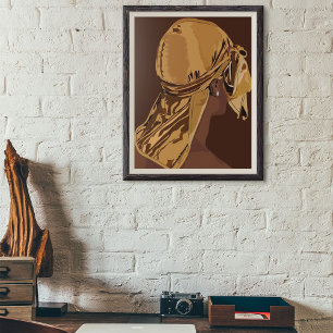 Poster Arte estética Homem negro com trabalho de arte de 