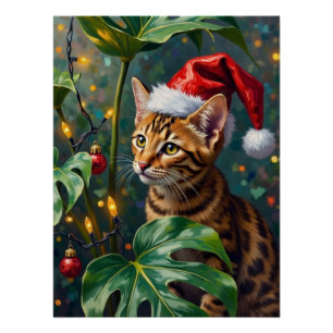 Póster Arte Exótico de Gato Bengal da Selva Natal de Brin