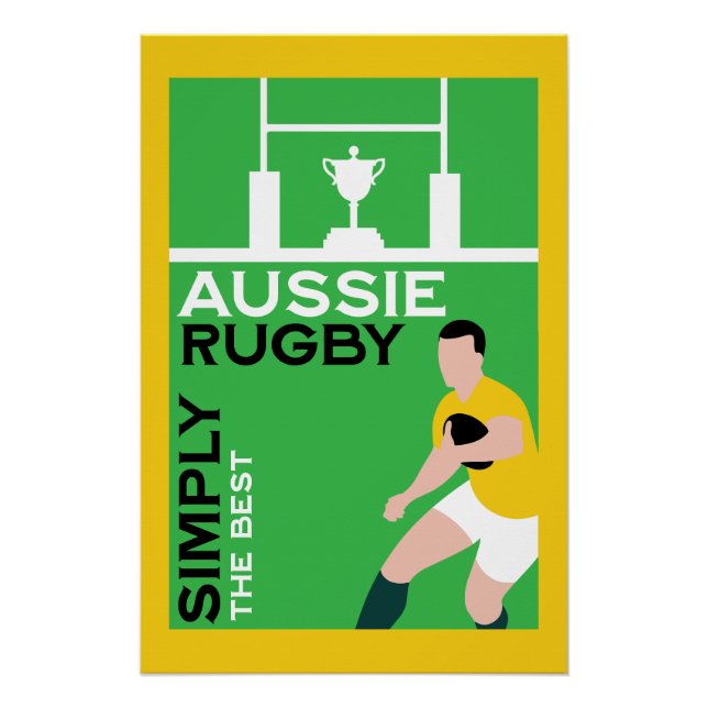 Póster Arte Fã de Rugby da Austrália (Frente)