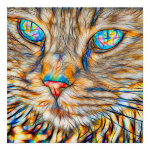 Póster Arte fabuloso 20" do gato x 20", papel de poster