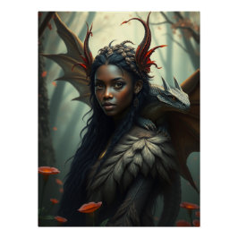 Póster Arte Fada De Dragão Brilhante