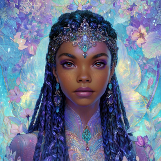 Poster Arte Fantasia Menina Negra Rainha Negra Deusa (Criador carregado)