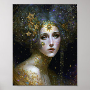 Poster Arte Fantástica de Deusa Cósmica