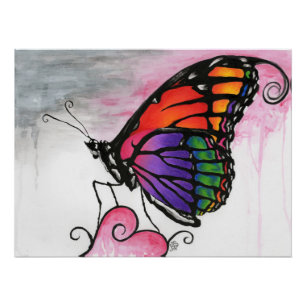 Póster Arte Fantástica Original do Rainbow Monarfly