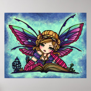 Póster Arte feericamente da fantasia da biblioteca do