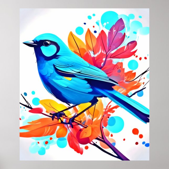 Poster Arte Felicidade do Pássaro Azul (Frente)