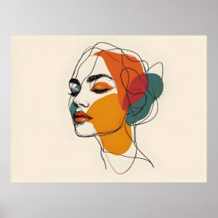 Poster Arte feminina de linha única