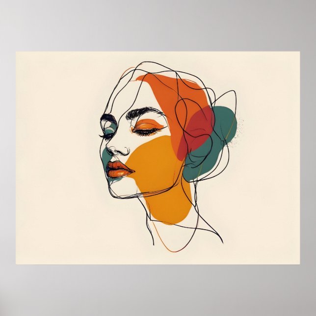 Poster Arte feminina de linha única (Frente)