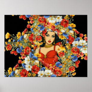 Poster Arte feminina de parede - Mulher