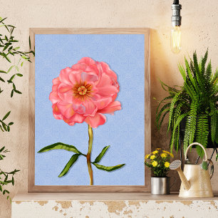 Poster Arte Flor Rosa Bonito Flor