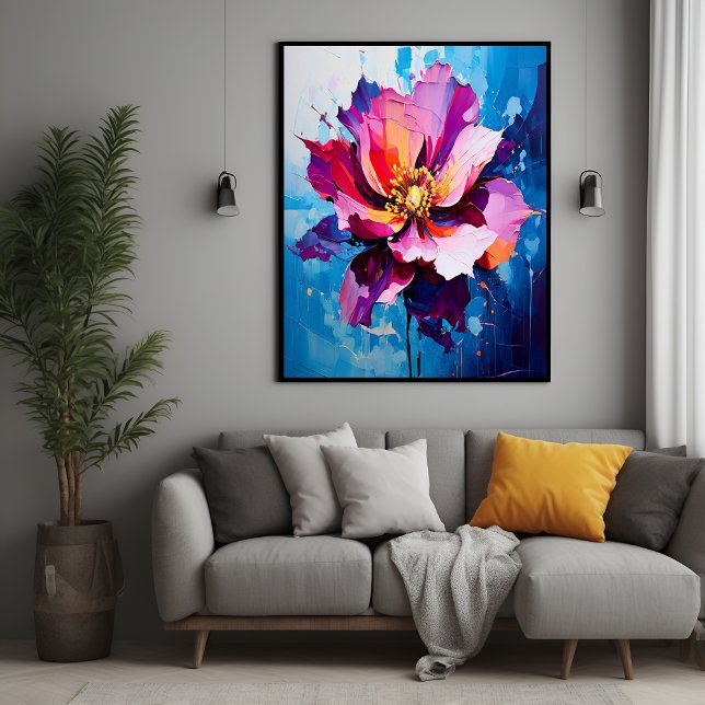 Póster Arte Flor Vibrante de Explosão Floral Abstrato (Criador carregado)