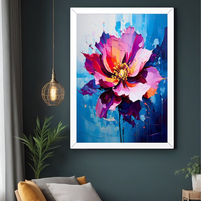 Poster Arte Flor Vibrante de Explosão Floral Abstrato (Criador carregado)