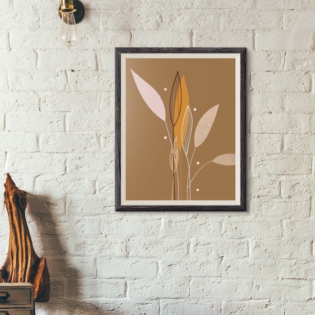 Poster Arte floral abstrata moderna boho (Criador carregado)
